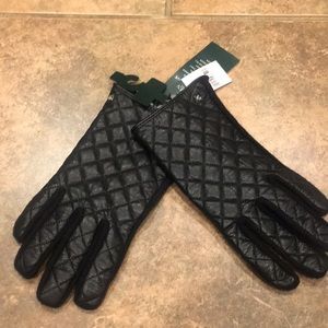 New Black Ralph Lauren Touch Glove Size Large